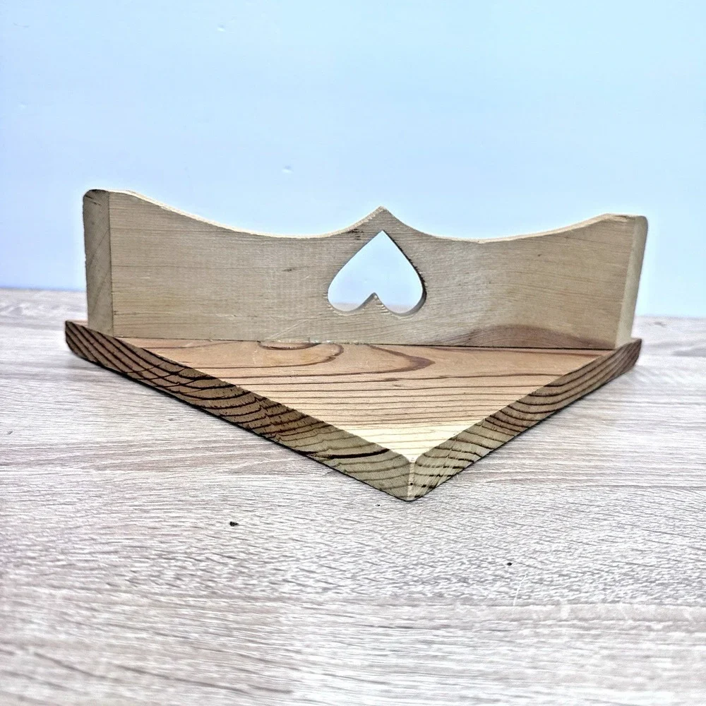 Vintage Wood Heart Cutout Corner Wall‎ Shelf Country Cottagecore 14